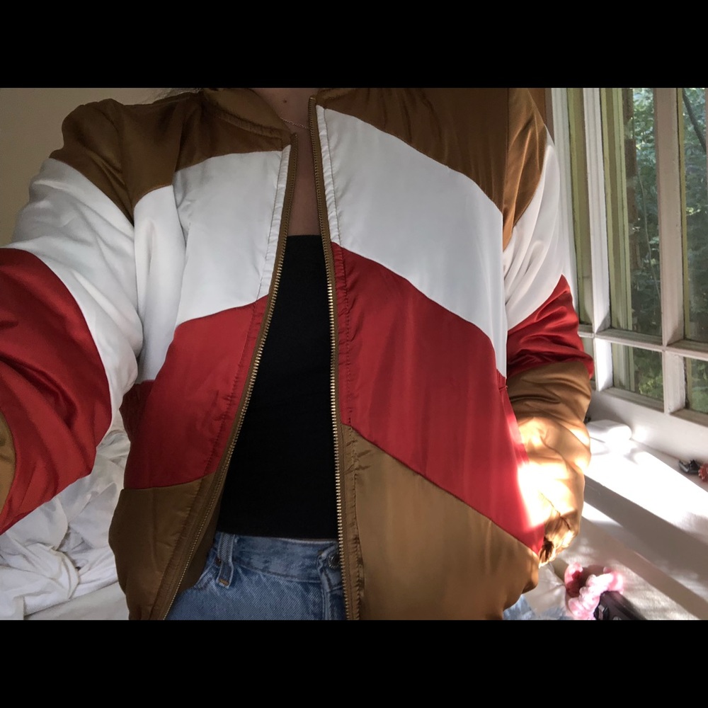 Chevron bomber jacket